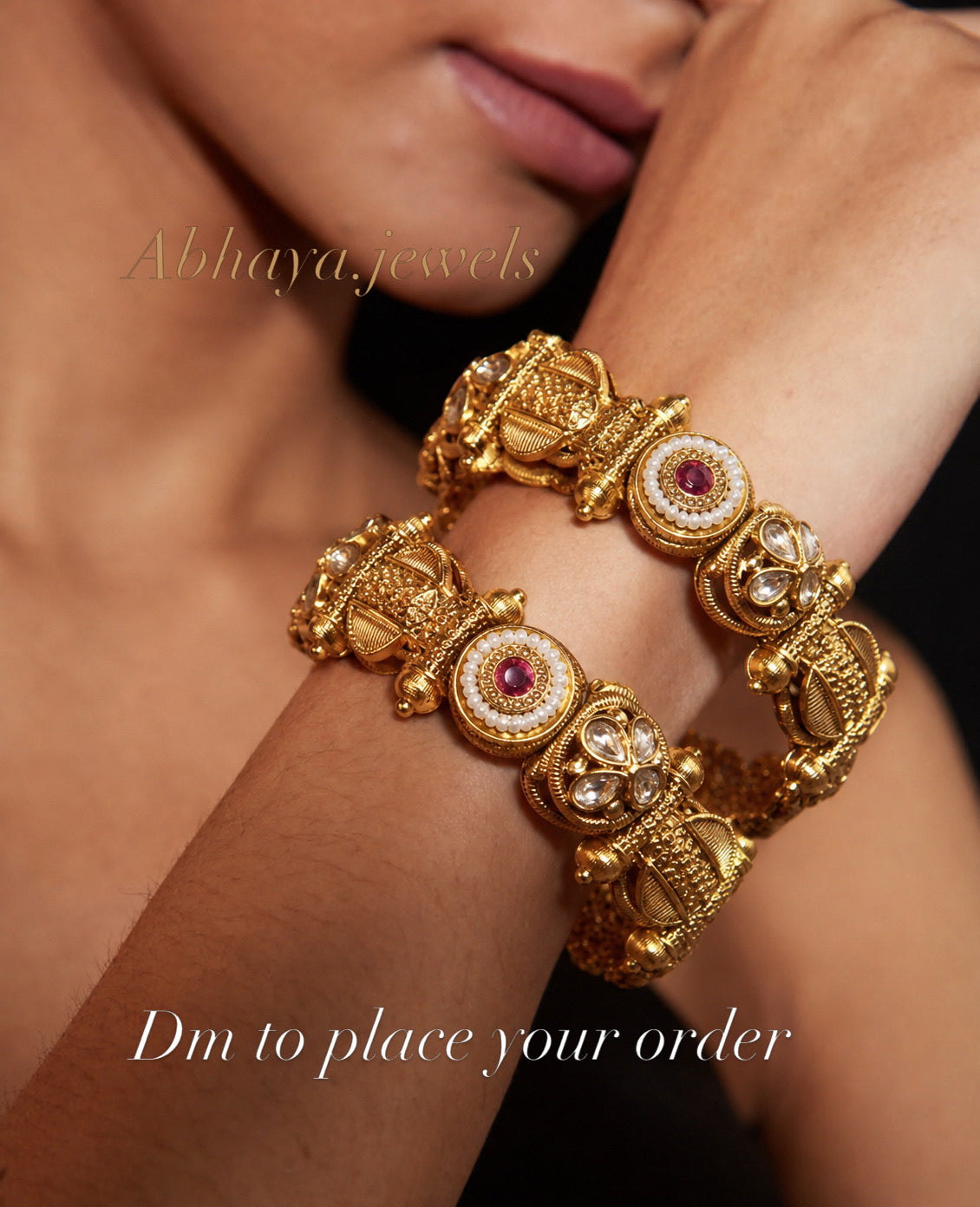 Brass heritage bangle set
