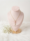 Beautiful anti tarnish pink tulip necklace