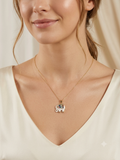 Anti tarnish white elephant pendant locket