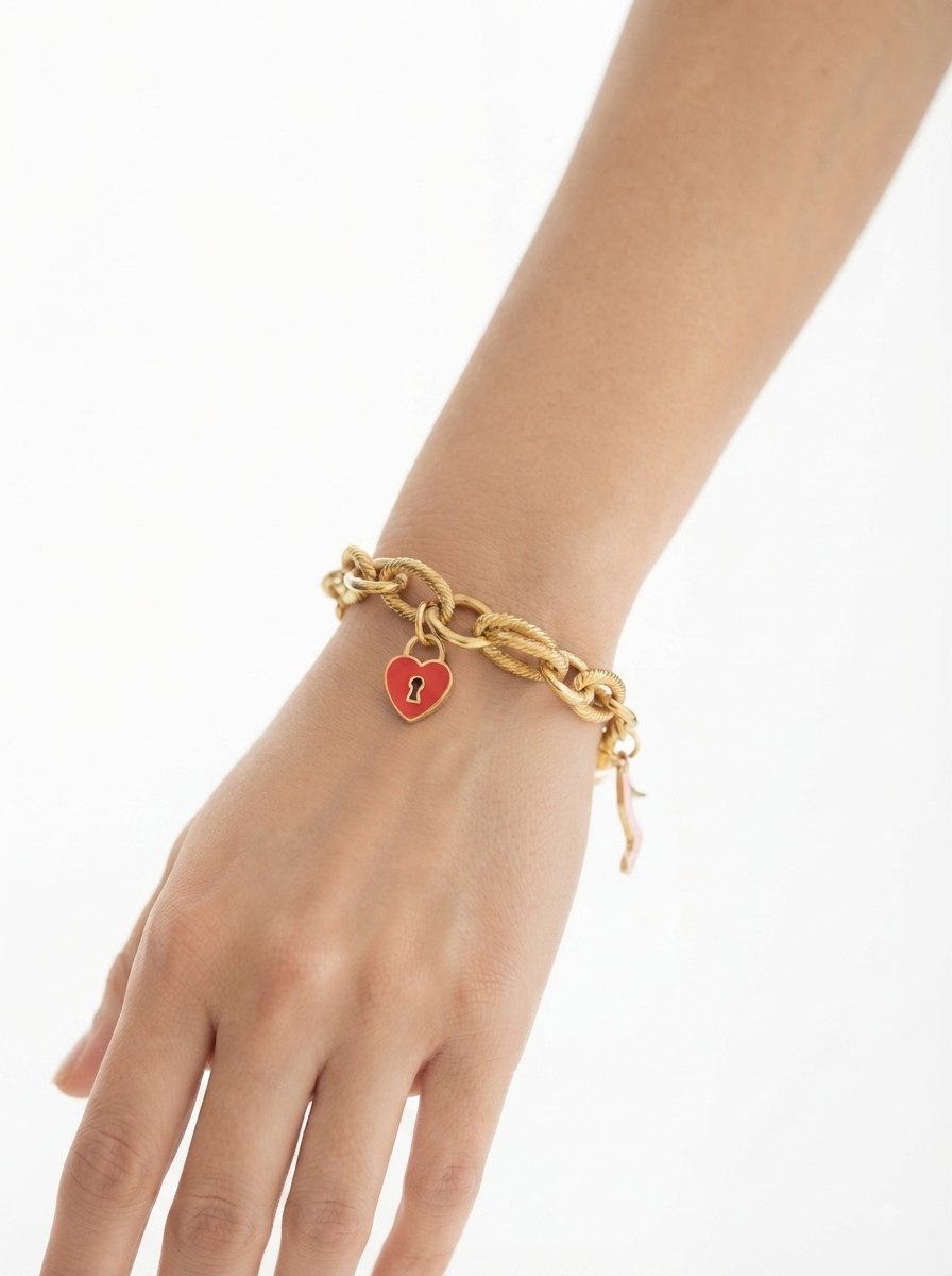 Anti tarnish charm bracelet