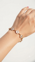 White golden anti tarnish chain bracelet