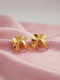 Anti tarnish golden large studd earrings