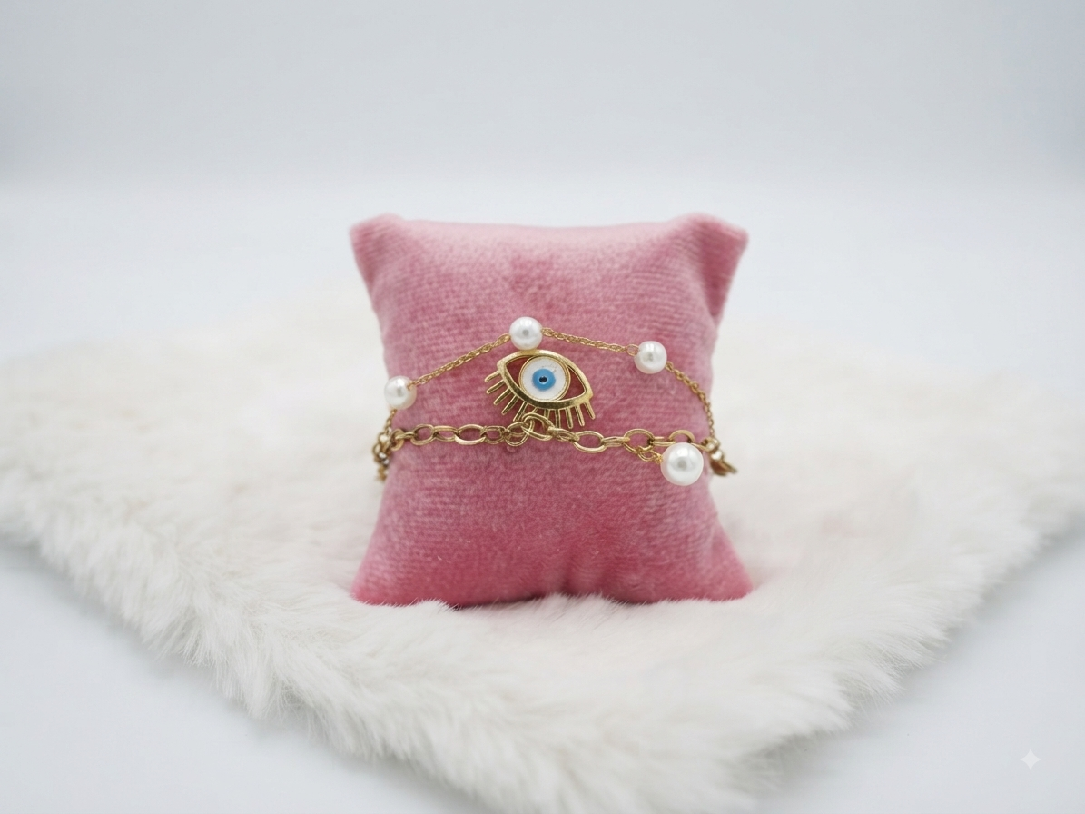Beautiful anti tarnish double layer pearl bracelet