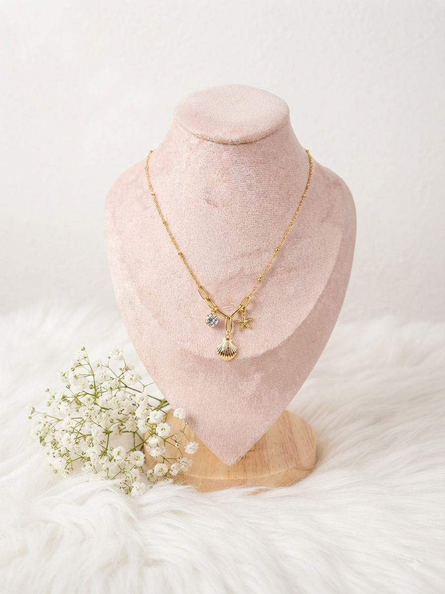 Beautiful anti tarnish charm necklace
