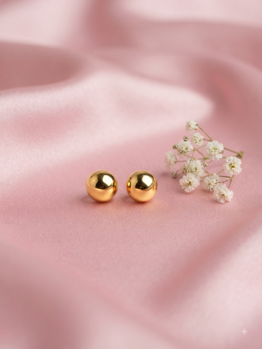 Anti tarnish ball studd earrings