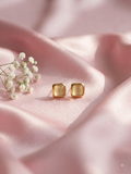 Anti tarnish off white golden studd earrings
