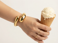 Beautiful anti tarnish golden broad bracelet