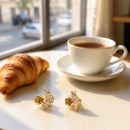 Anti tarnish golden studd earrings
