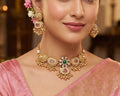 Brass micrgold polished heritage beautiful kashmiri set lotus design